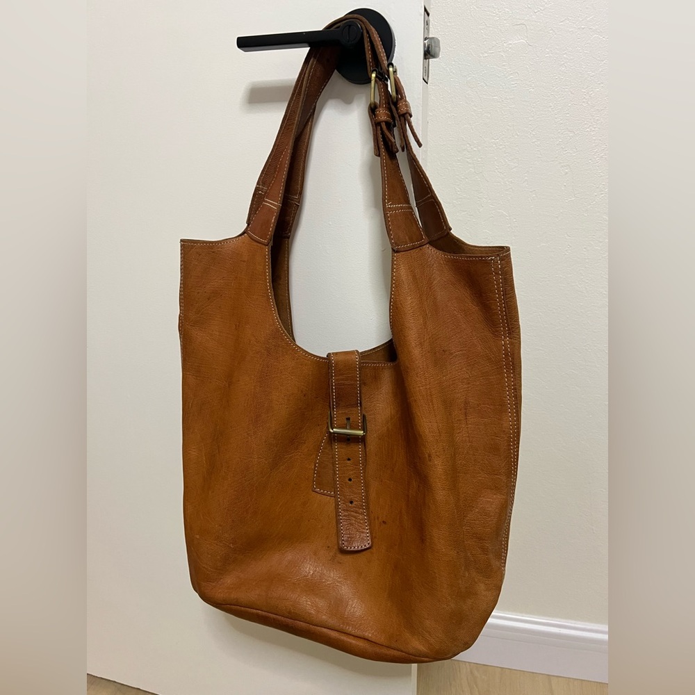 Plush leather hobo bag from Mallorca Spain